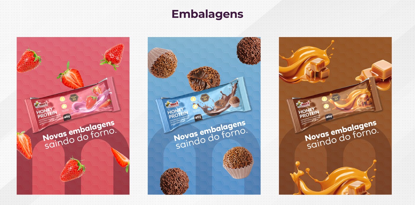 Embalagens Mel Santa Bárbara Honey Protein